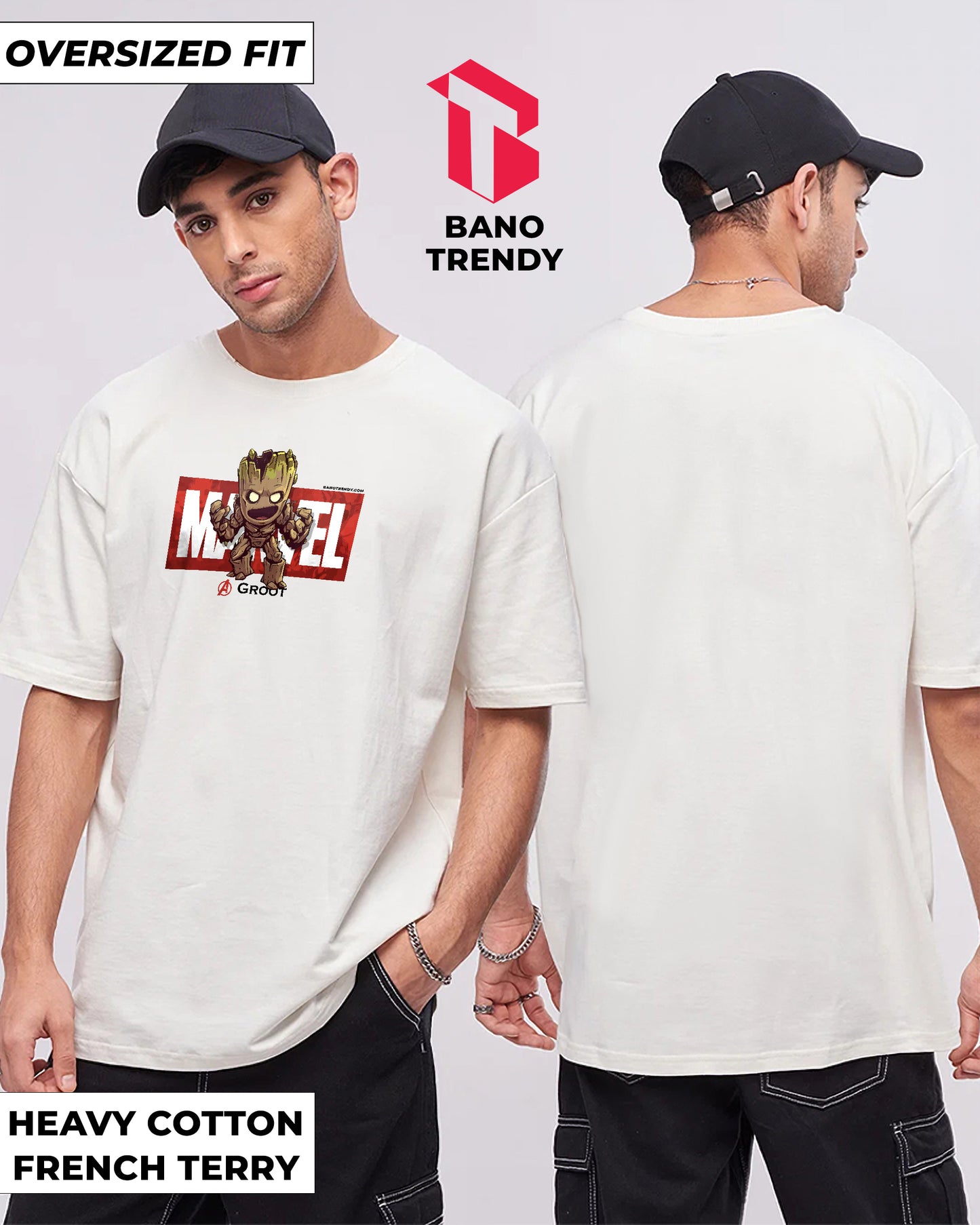 MARVEL OVERSIZED T-SHIRT WHITE 260GSM