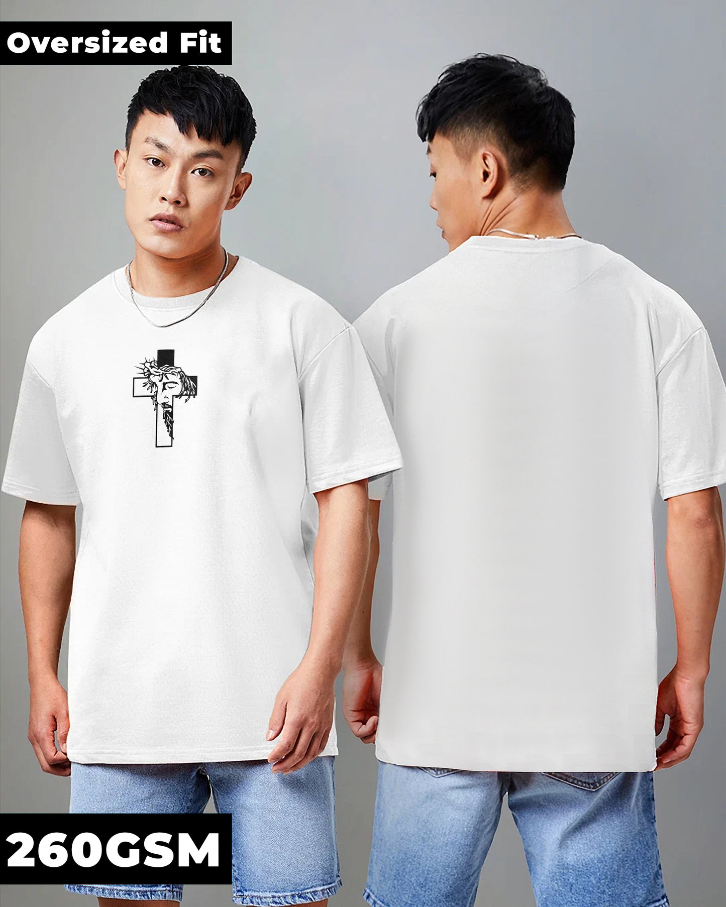 The Holy Oversized Tee 260GSM Cotton White