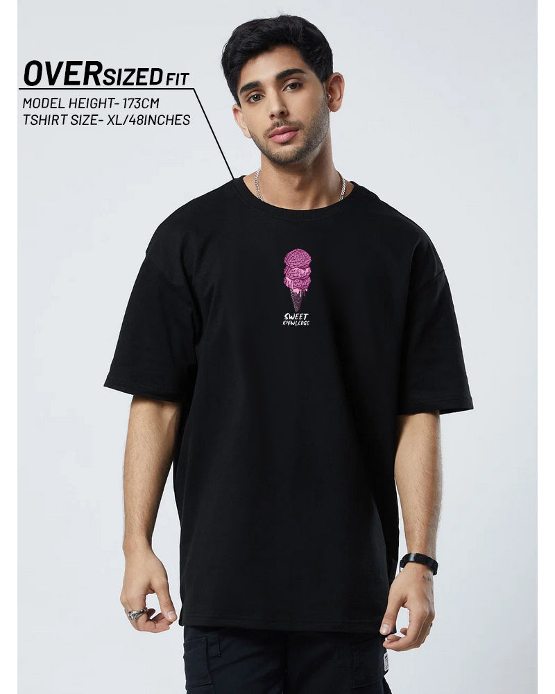 Sweet Knowledge Oversized Black T-shirt