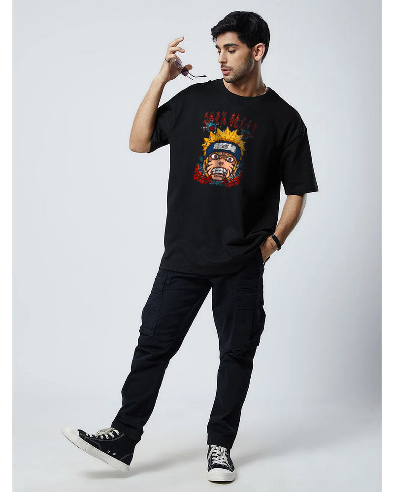 Naruto Oversized Black T-shirt