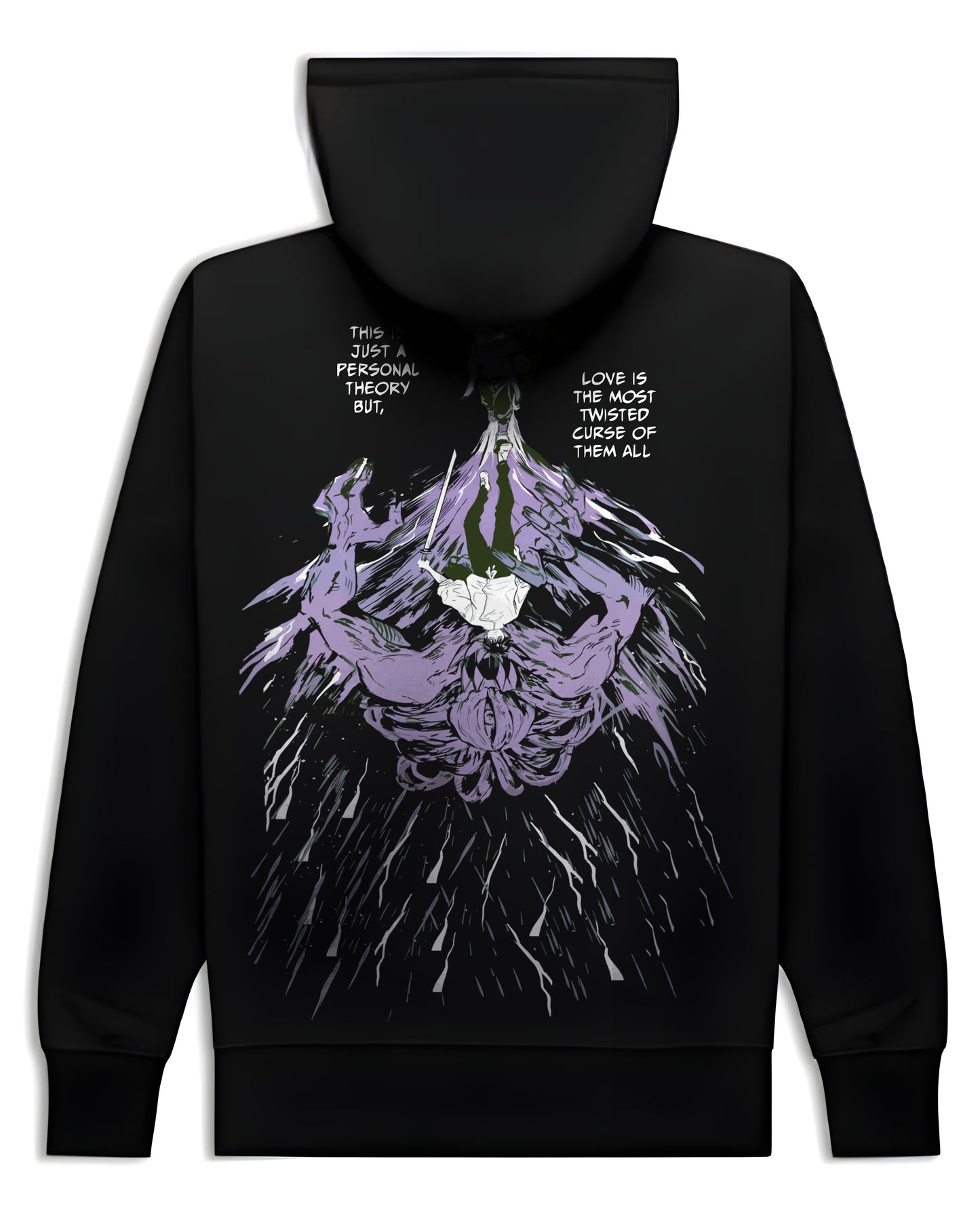 ANIME LOVE CURSE BLACK HOODIE