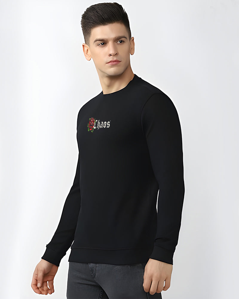 BEAUTIFUL CHAOS FULL SLEEVES BLACK SWEATSHIRT