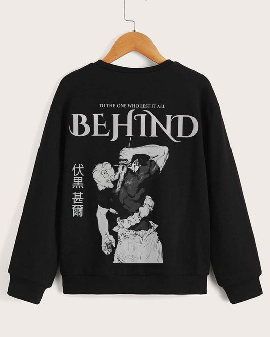 BEHIND ANIME GYM SWORD BLACK SWEATSHIRT