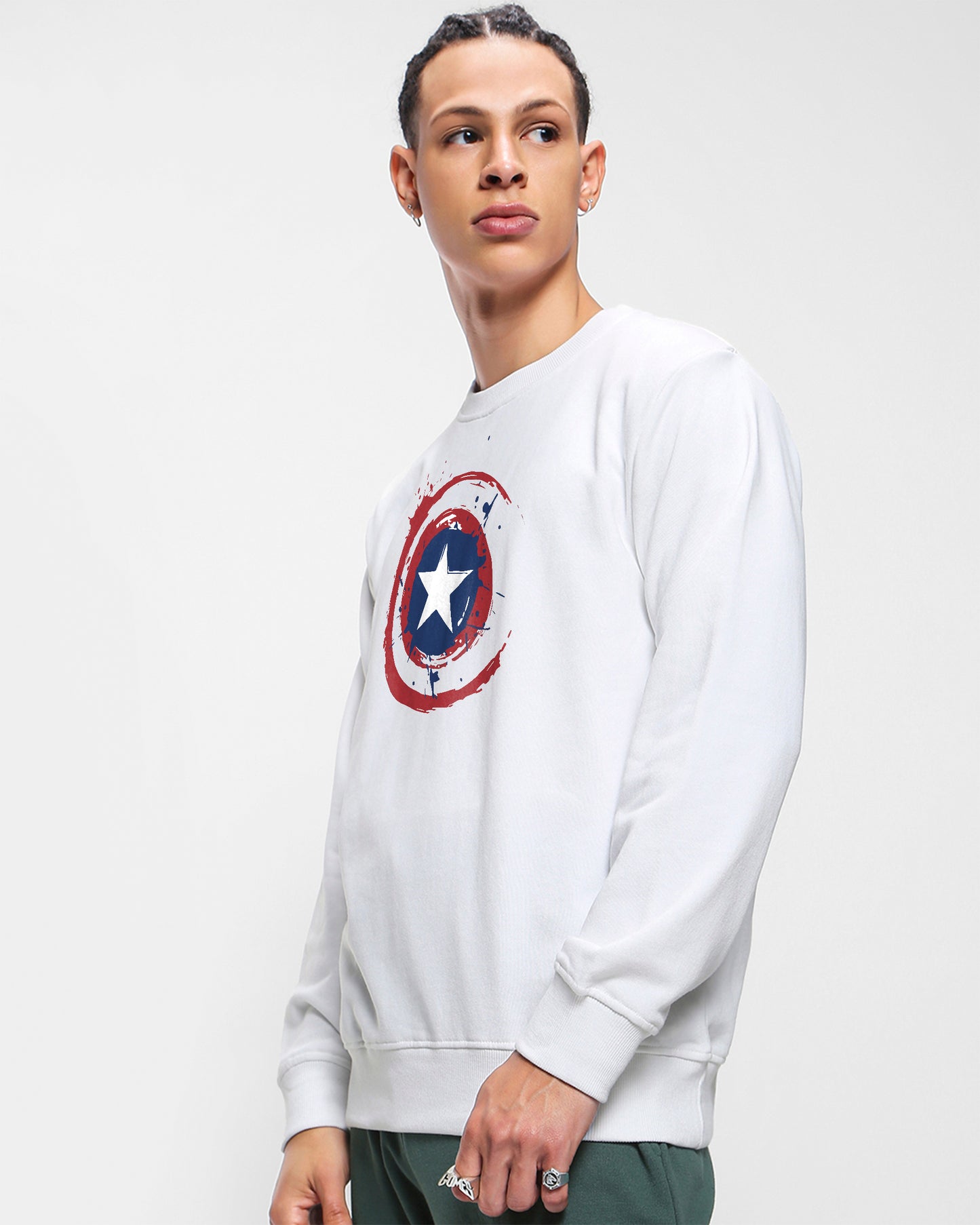 CAPTAIN AMERICA MARVEL AVENGERS WHITE SWEATSHIRT