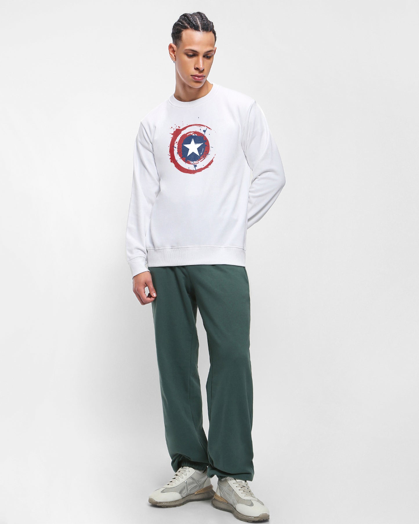 CAPTAIN AMERICA MARVEL AVENGERS WHITE SWEATSHIRT