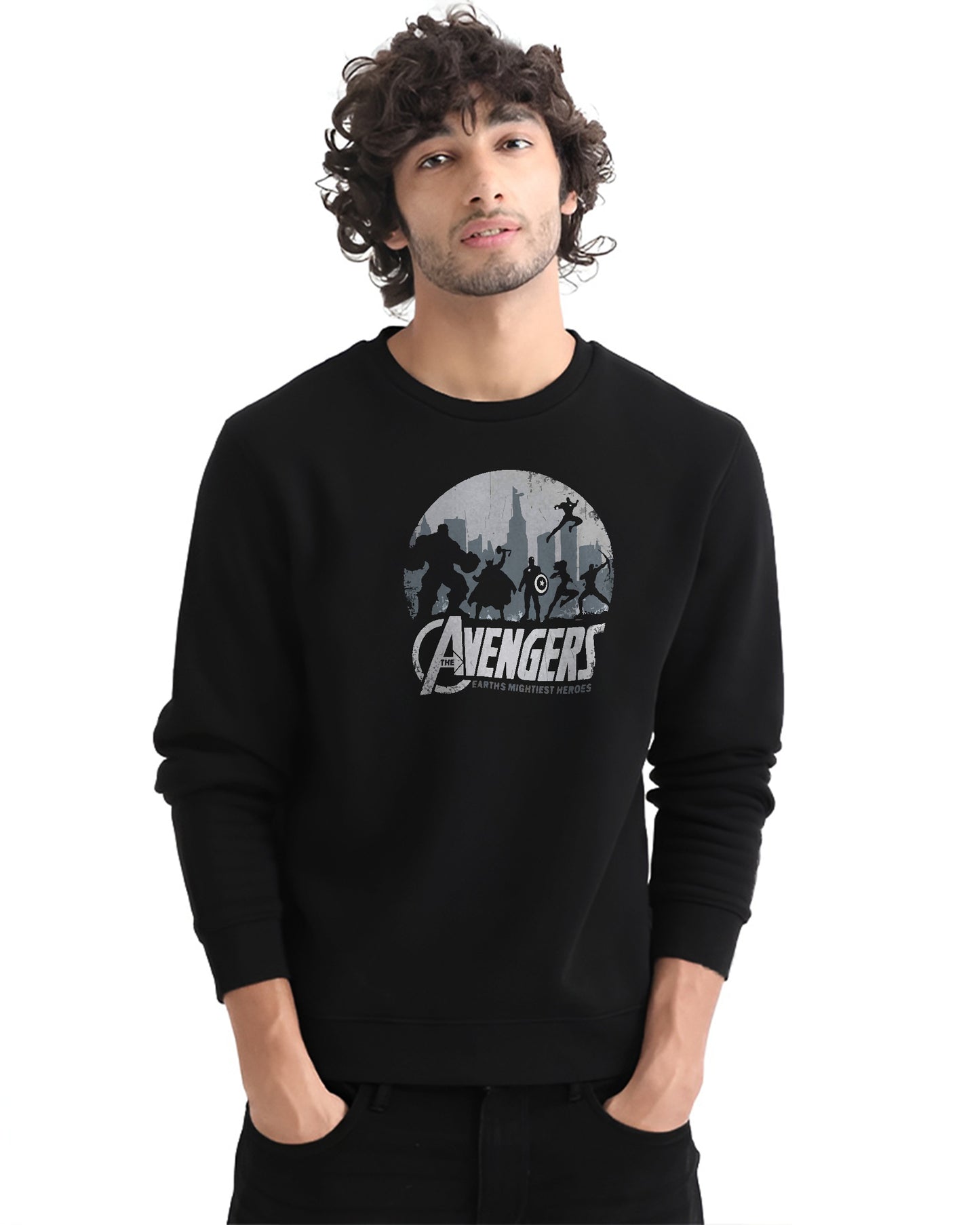 MARVEL AVENGERS BLACK REGULAR SWEATSHIRT