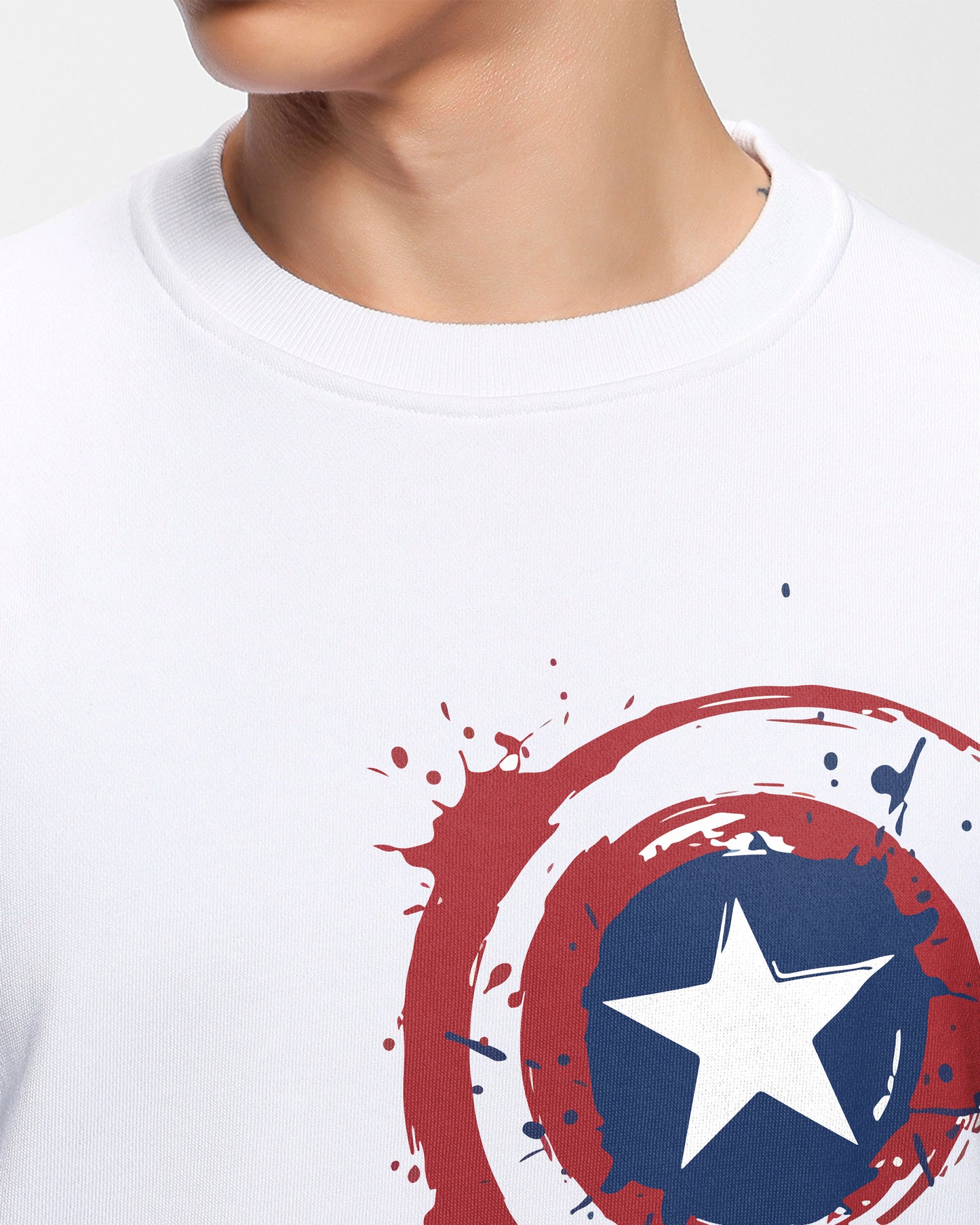 CAPTAIN AMERICA MARVEL AVENGERS WHITE SWEATSHIRT