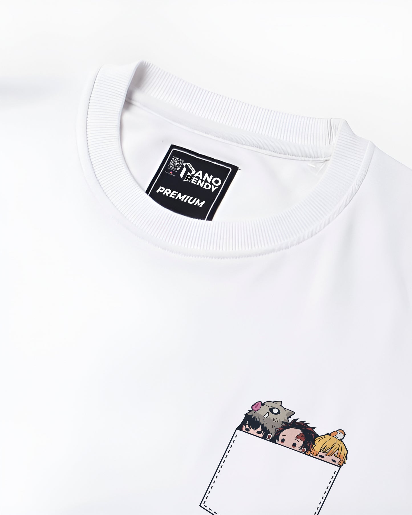 Pocket Anime White | Regular Fit Sweatshirt