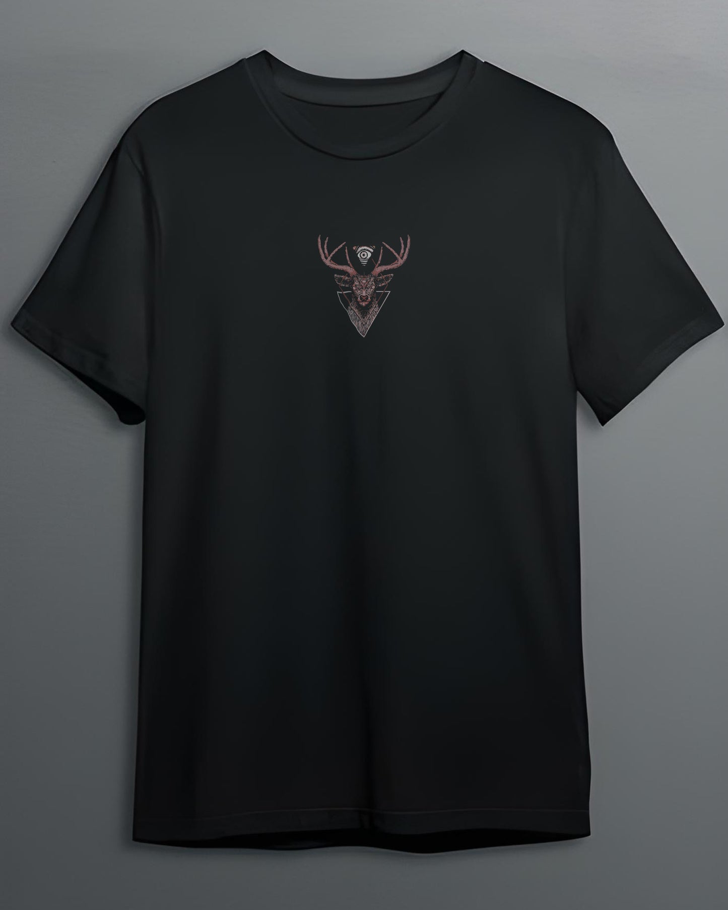 LUNAR DEER JUNGLE SKULL BLACK REGULAR T-SHIRT