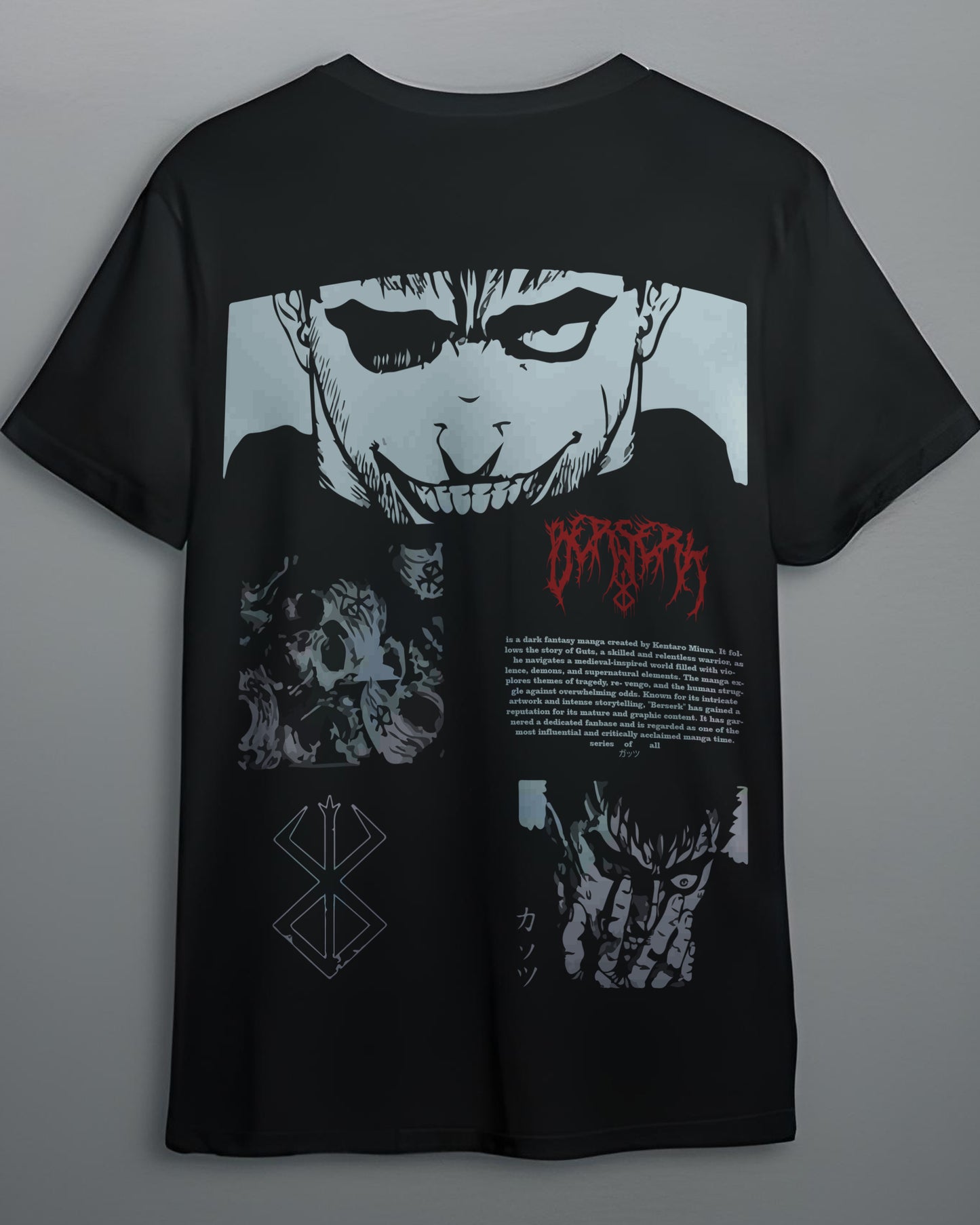 ANIME BERSERK MONSTER WORRIER BLACK REGULAR T-SHIRT