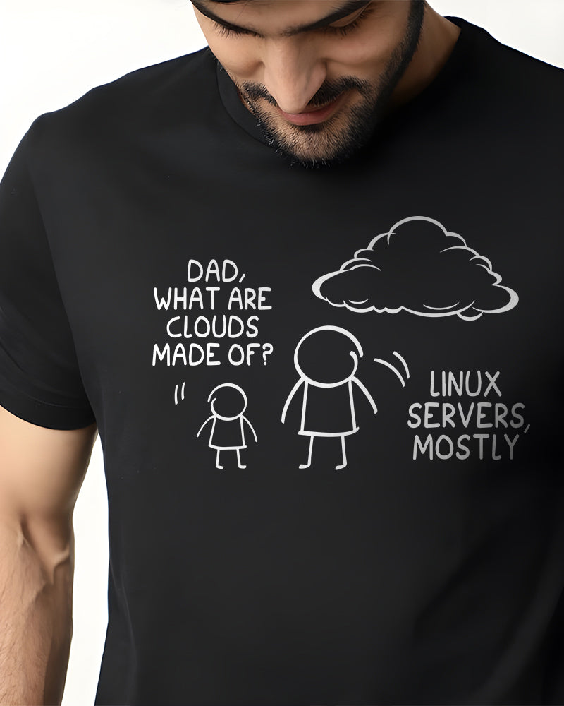 COMPUTER CLOUD SERVERS BLACK TSHIRT