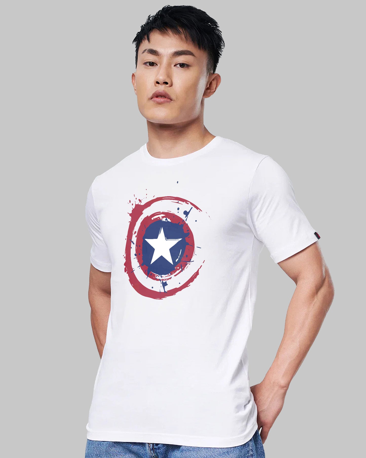 Captain America White Cotton | Regular Fit Tee