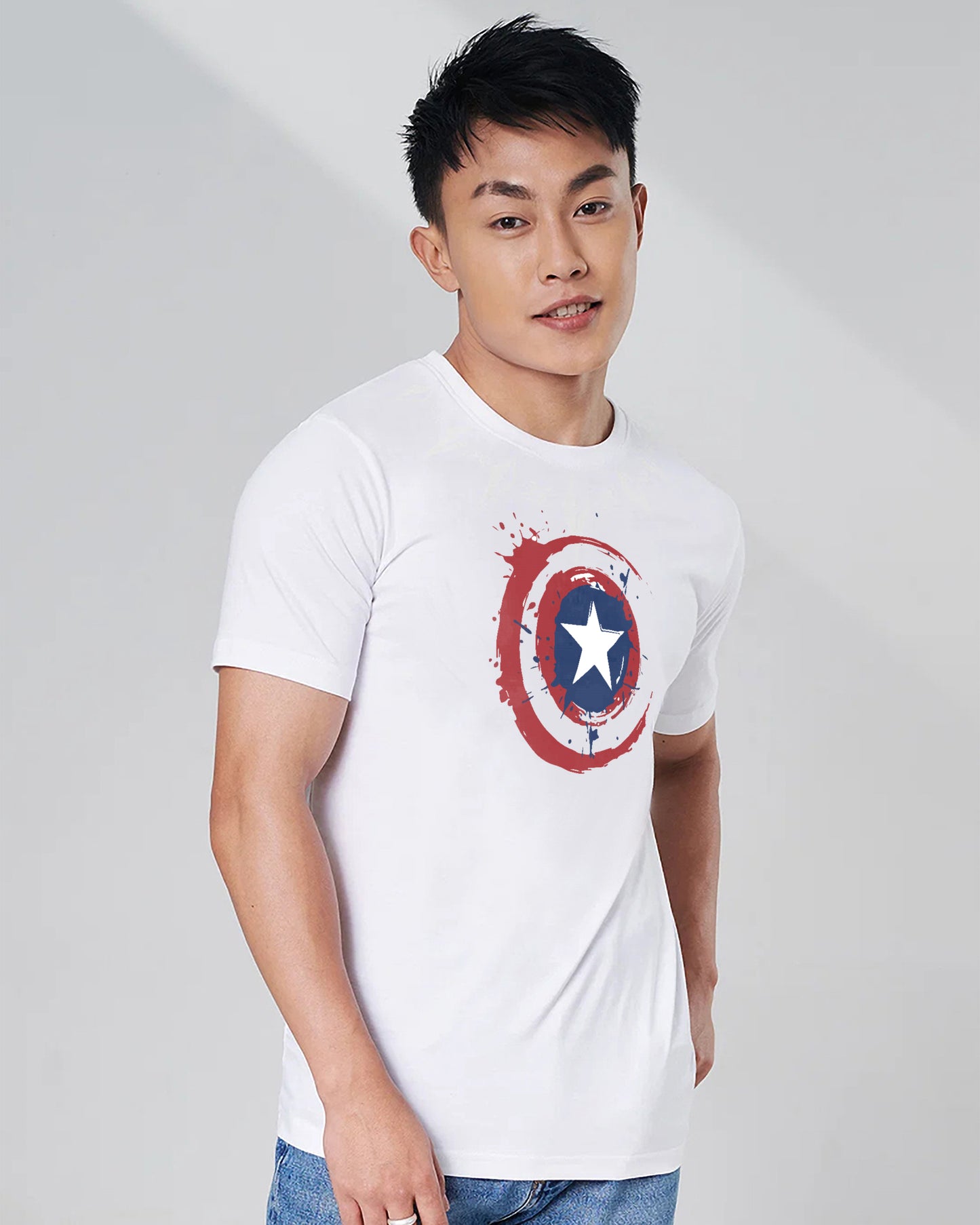 Captain America White Cotton | Regular Fit Tee