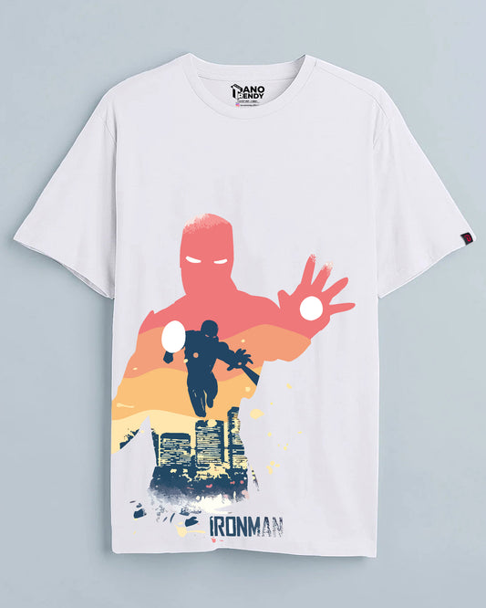 Iron-Man White Cotton | Regular Fit Tee