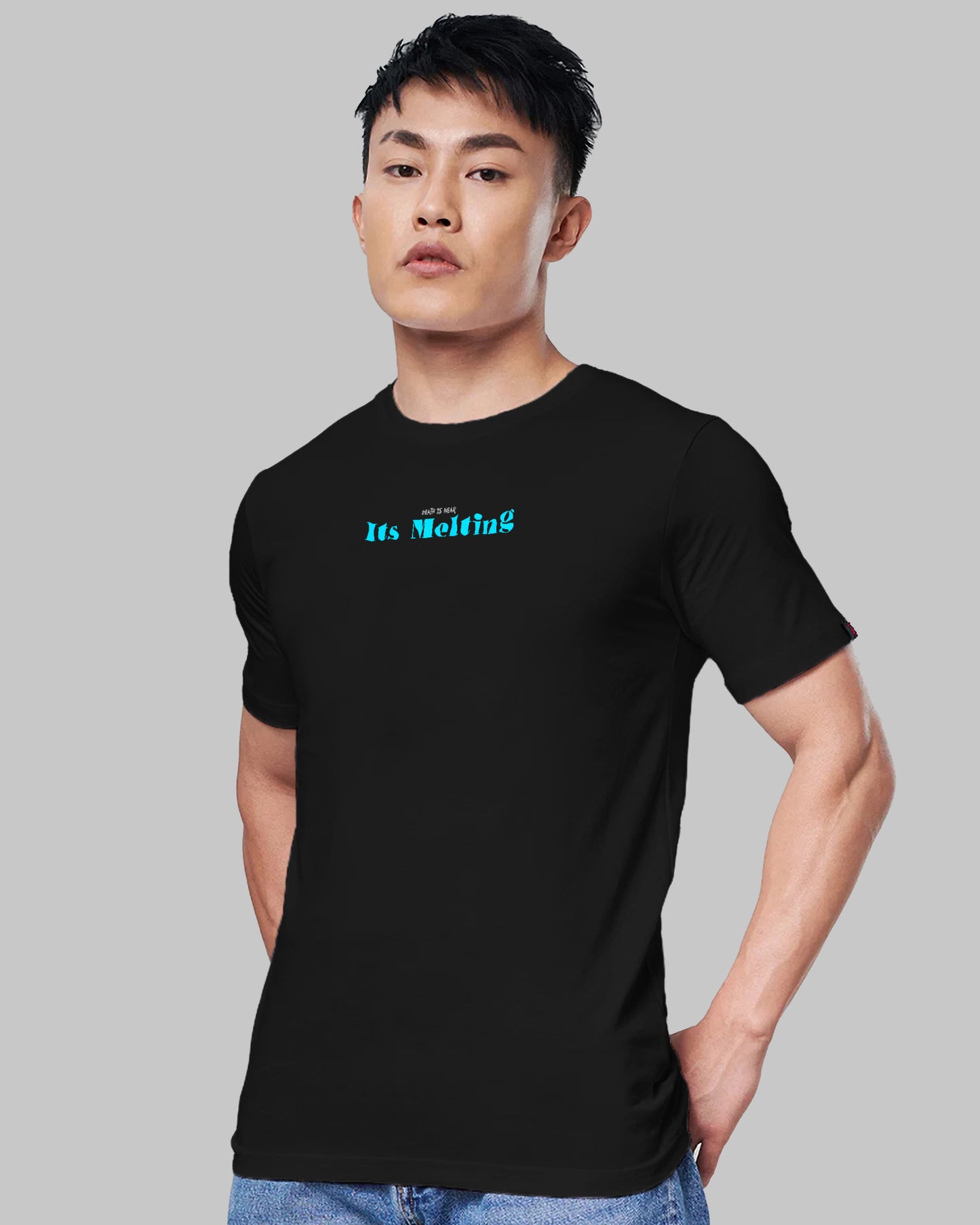 MELTING ICE AND BERG REGULAR FIT BLACK T-SHIRT