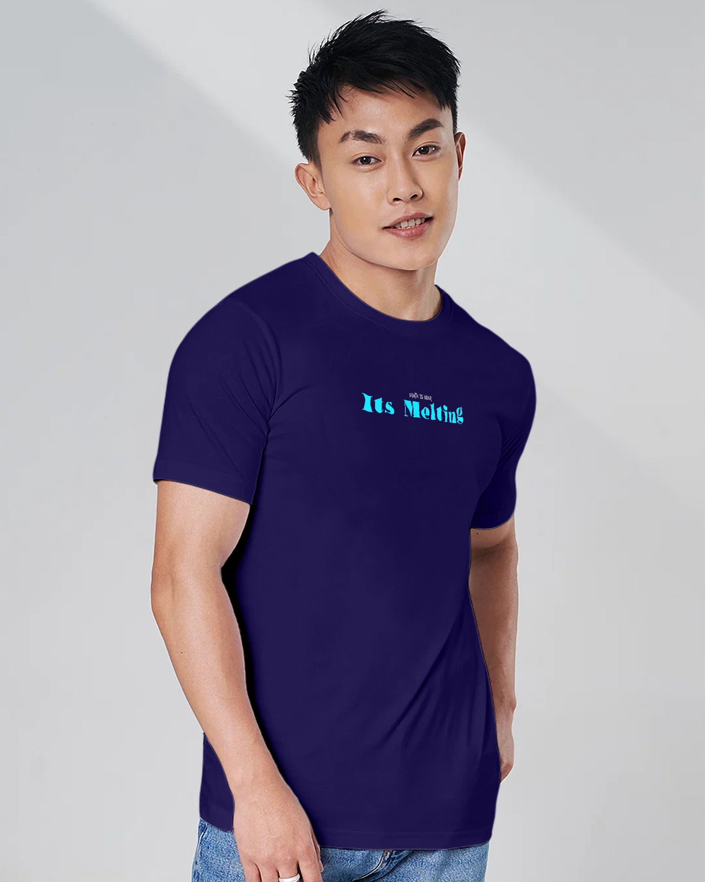 Its's melting Regular Fit Navy Blue T-shirt