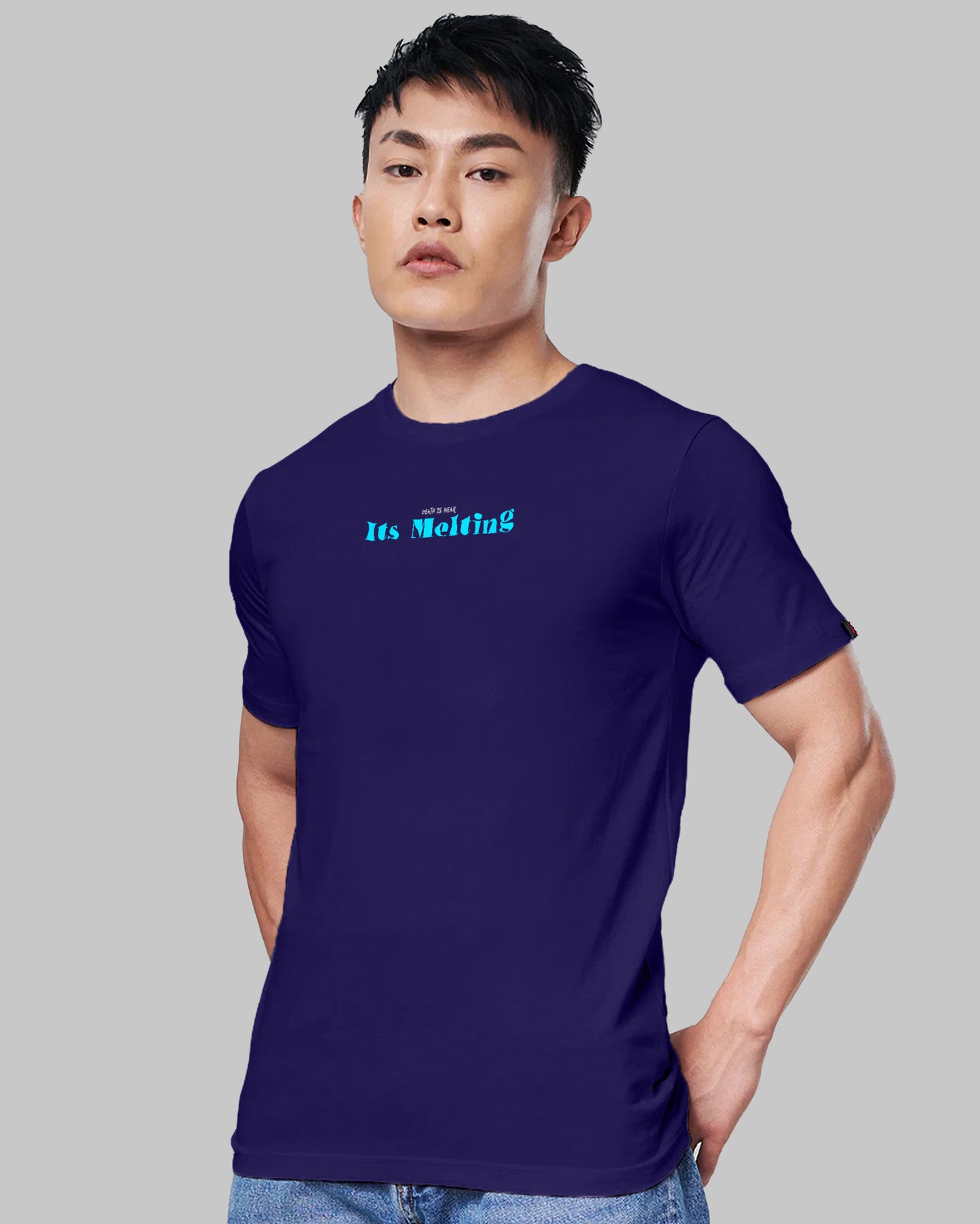 Its's melting Regular Fit Navy Blue T-shirt