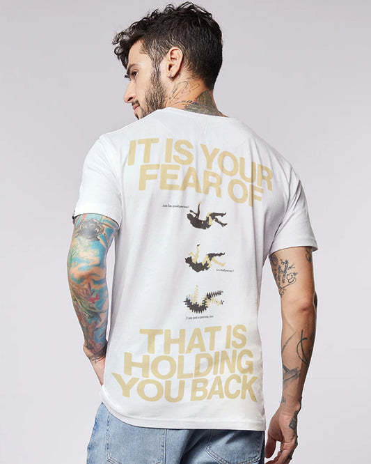 CHALLENGE YOUR FEAR MOTIVATION WHITE REGULAR T-SHIRT