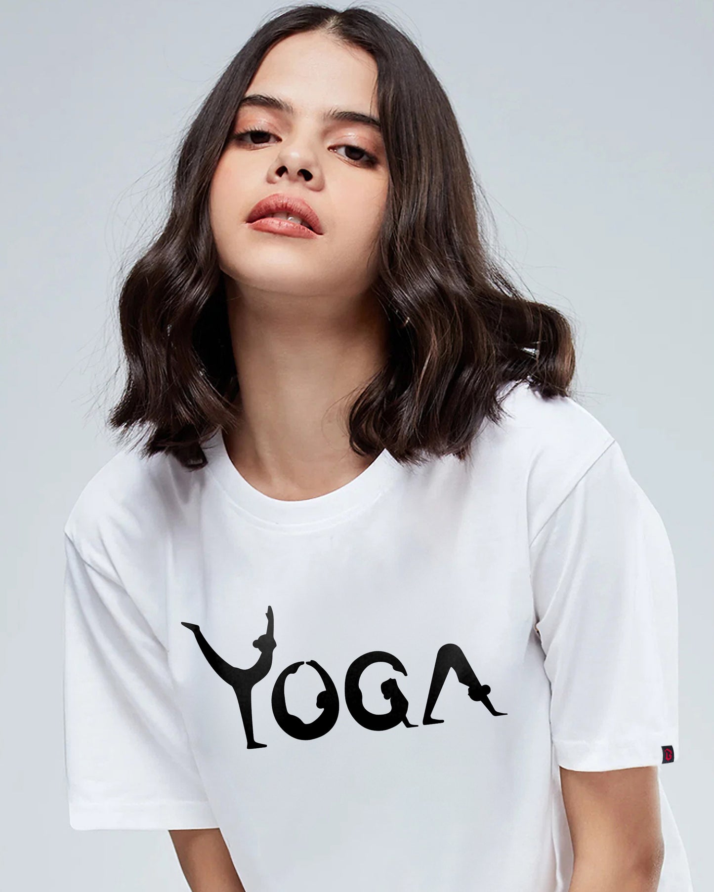 YOGA FIT AND ENERGETIC REGULAR FIT WHITE T-SHIRT