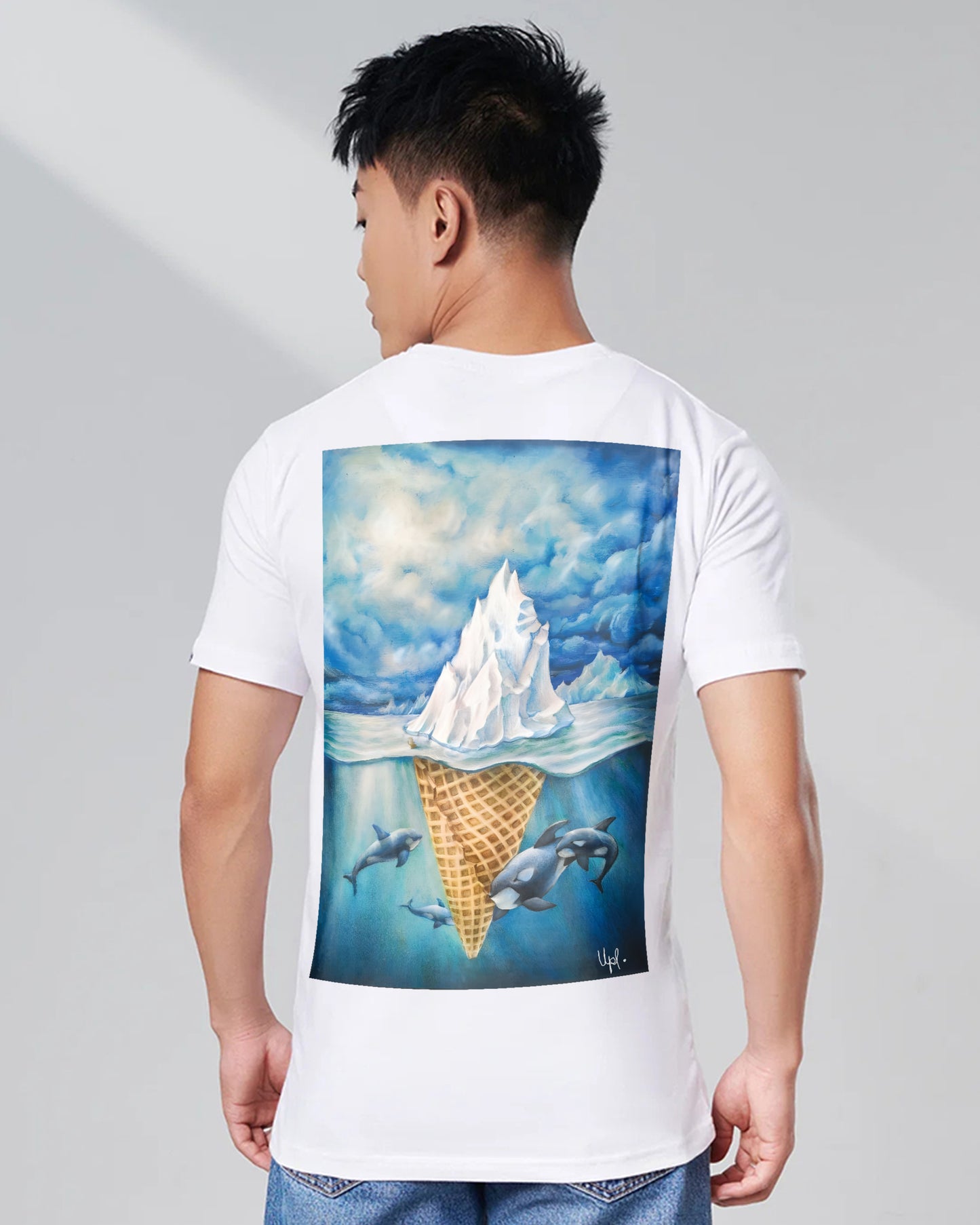 MELTING ICE AND CREAM WHITE T-SHIRT