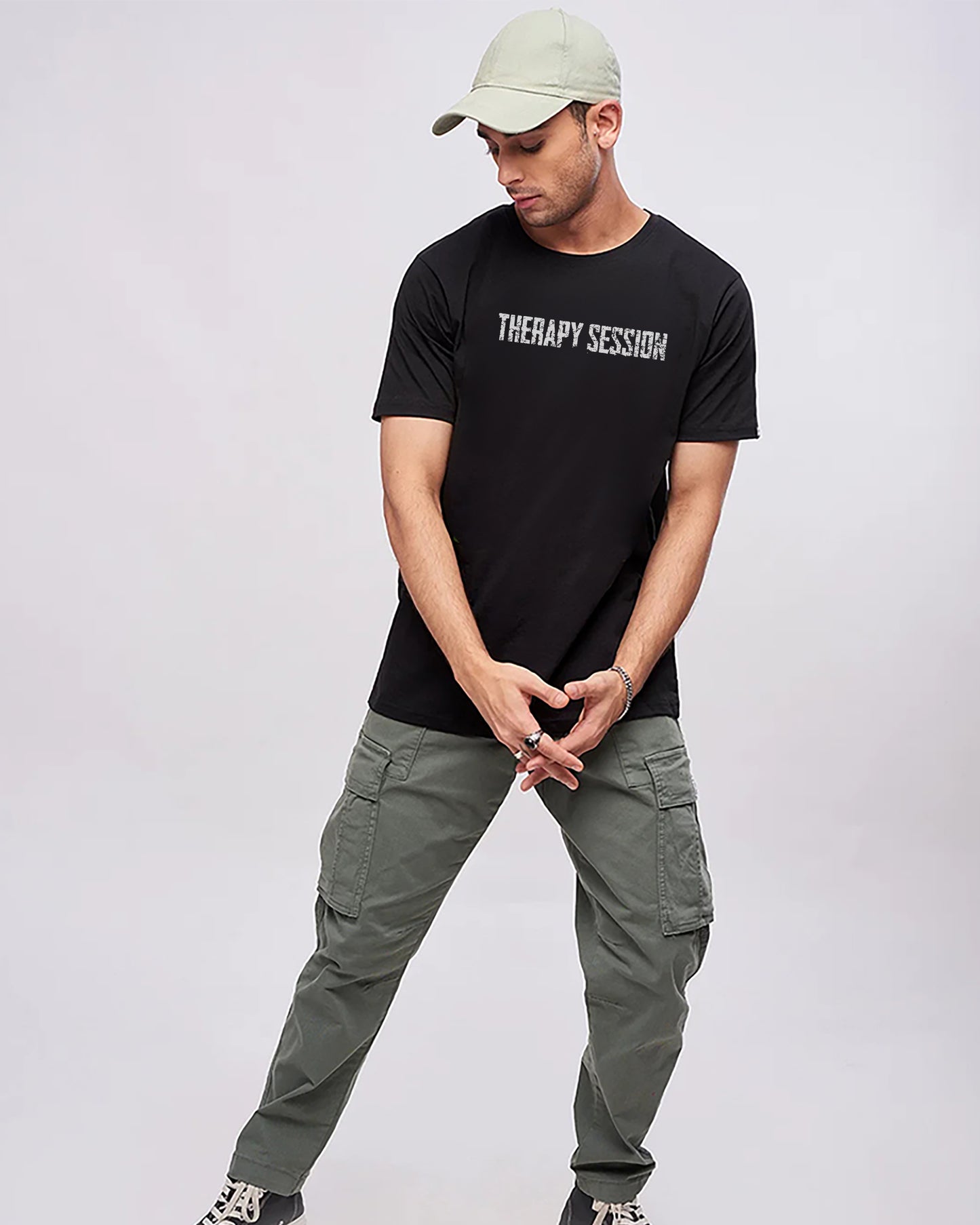 Therapy Session Cotton Black | Regular Fit Tee