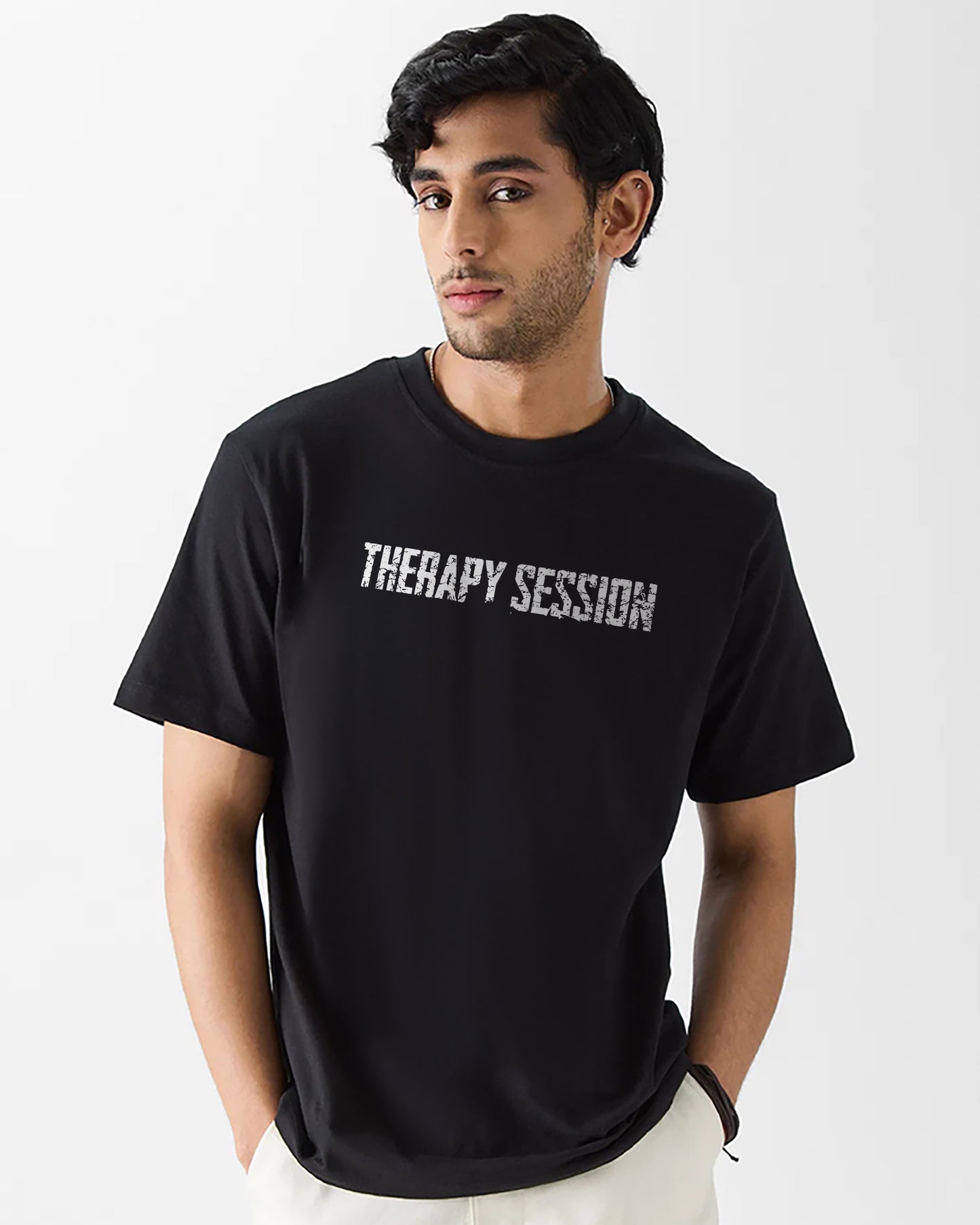 Therapy Session Cotton Black | Regular Fit Tee