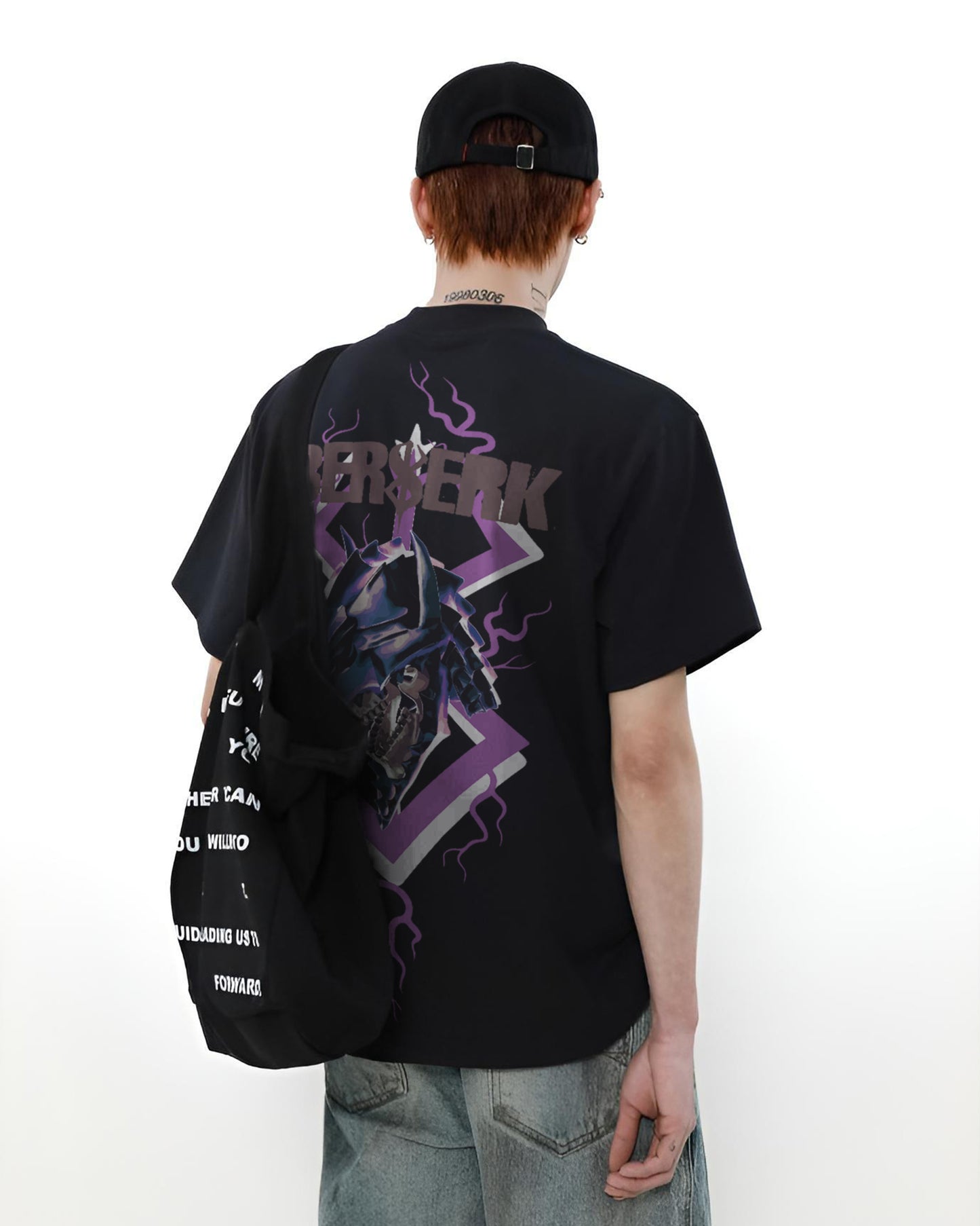 BERSERK ANIME BLACK OVERSIZED T-SHIRT