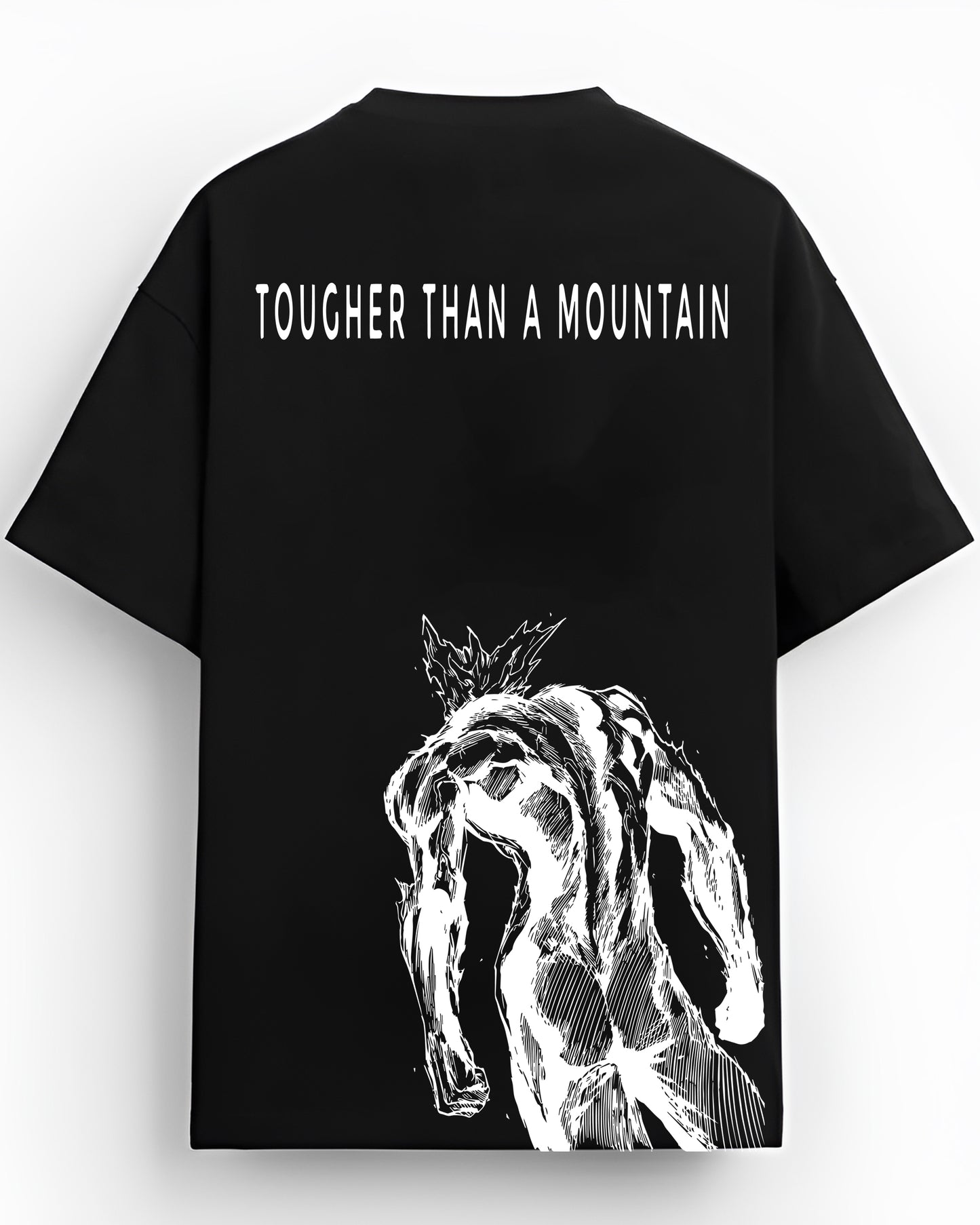 TOUGHER THAN A MOUNTAIN BLACK OVERSIZED T-SHIRT