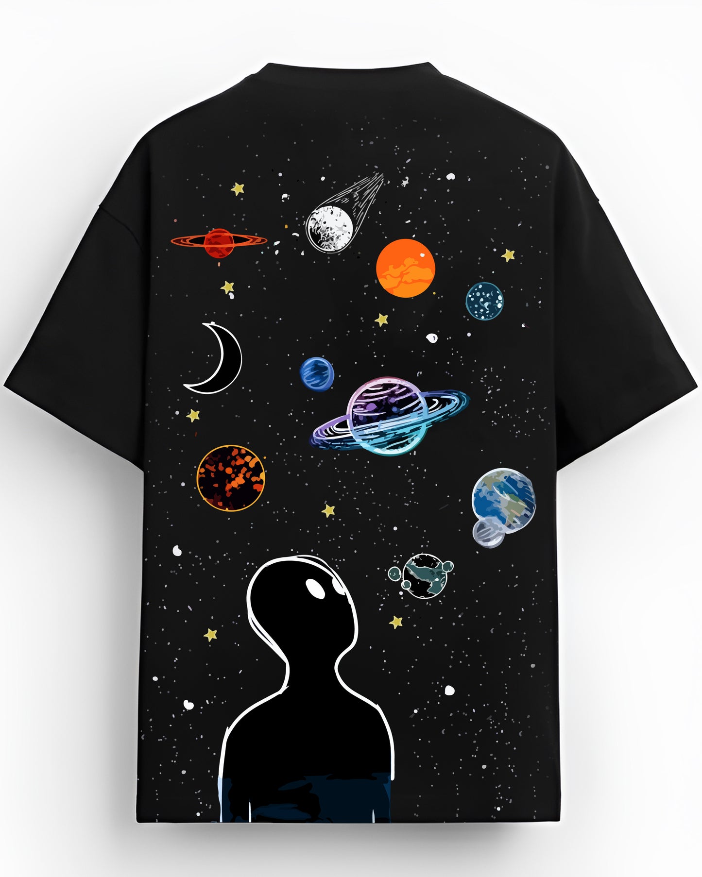 UNIVERSAL DREAMS BLACK OVERSIZED T-SHIRT