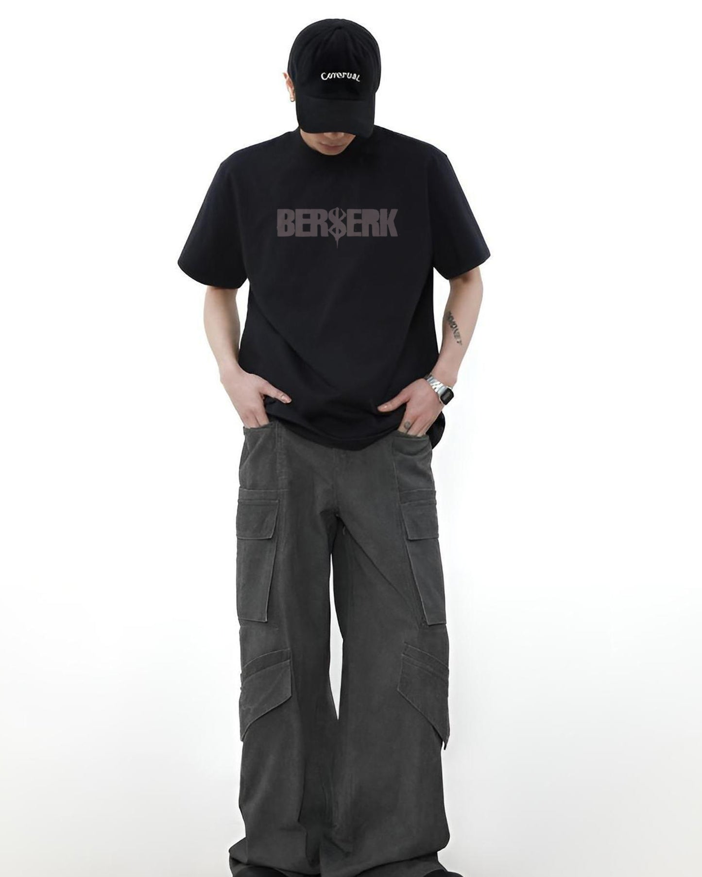 BERSERK ANIME BLACK OVERSIZED T-SHIRT