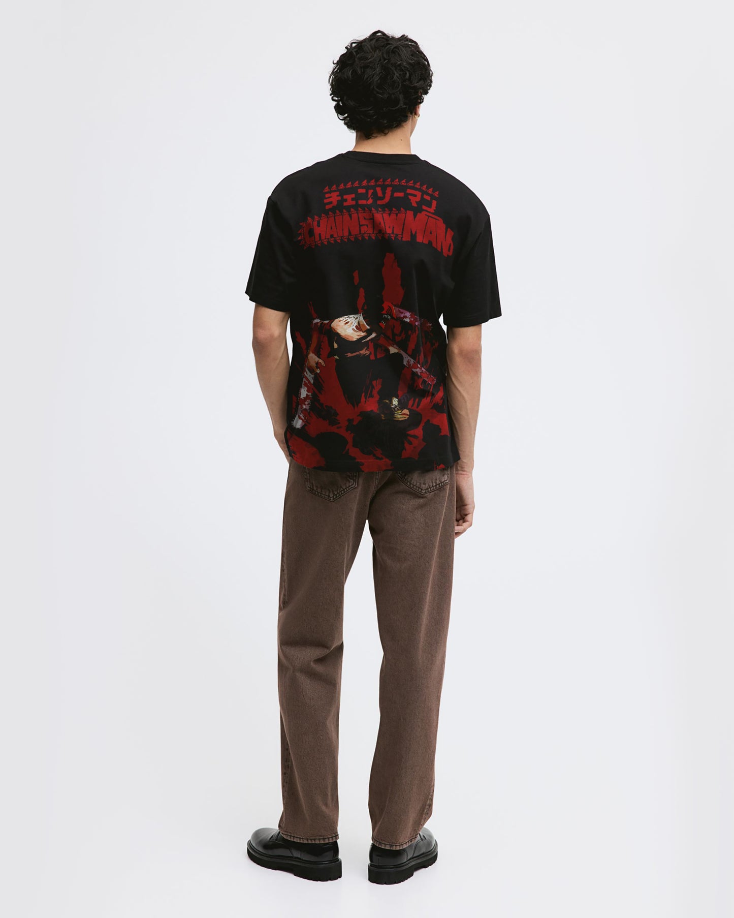 CHIANSAW MAN ANIME BLACK OVERSIZED T-SHIRT