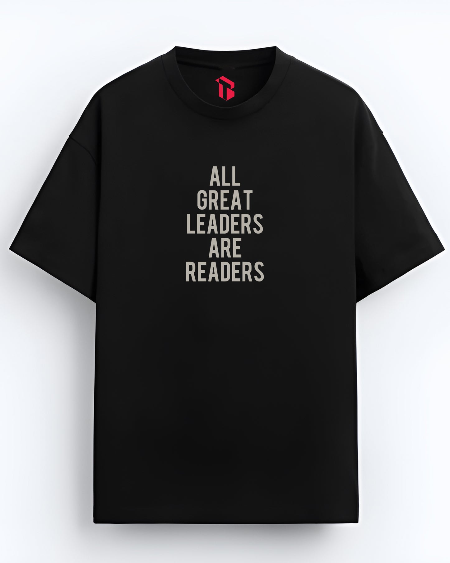 LEADERS ARE READERS BLACK OVERSIZED T-SHIRT