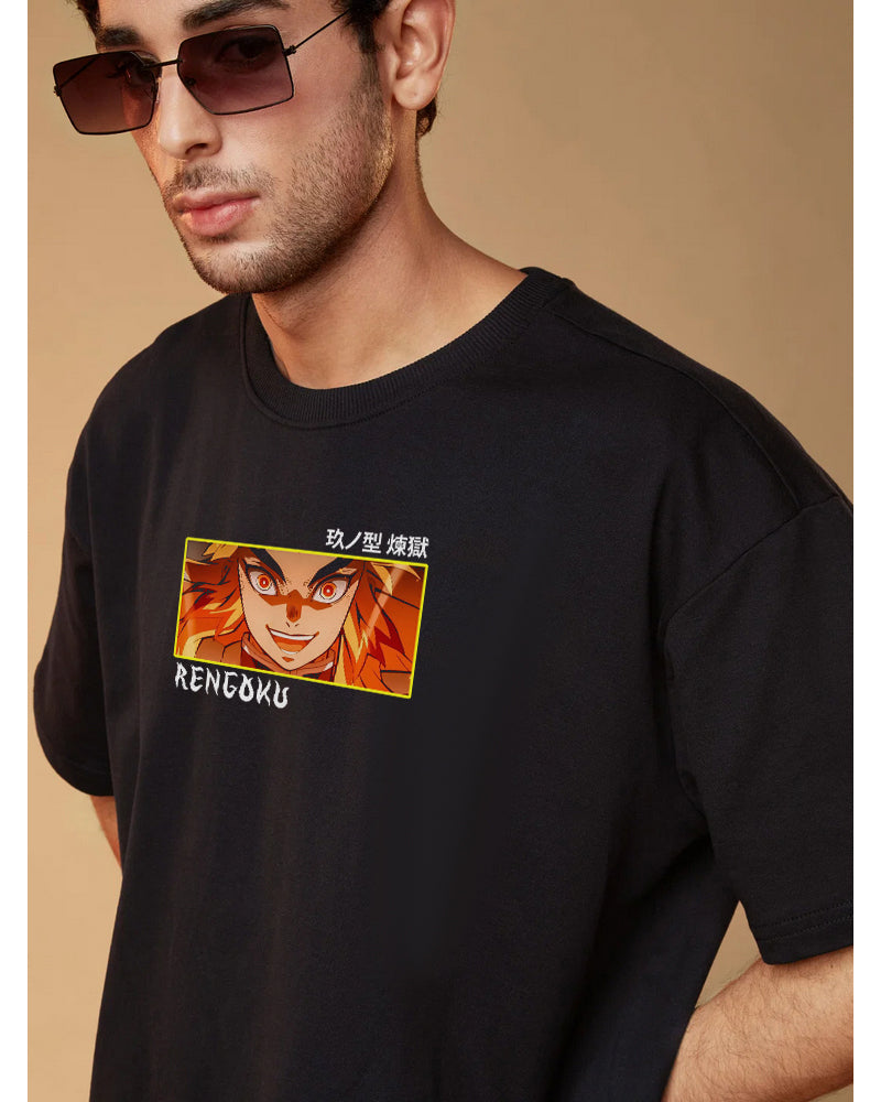 Rengoku Oversized Black T-shirt