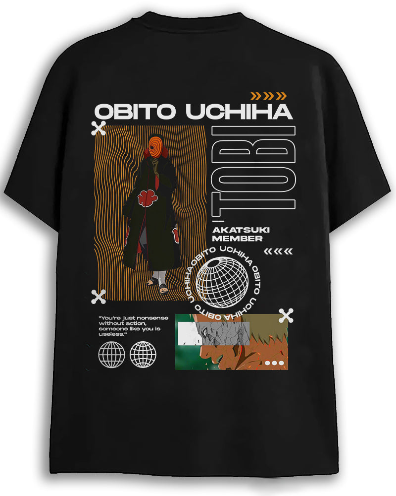 Obito Uchiha Oversized Black T-shirt