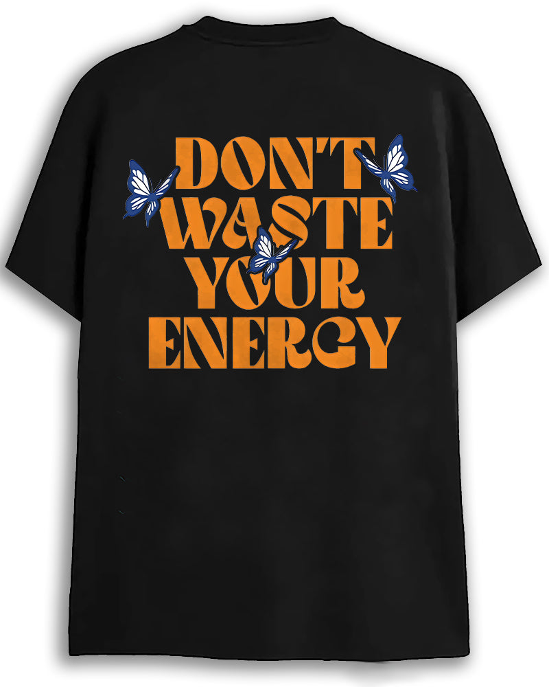 Save Energy Oversized Black T-shirt