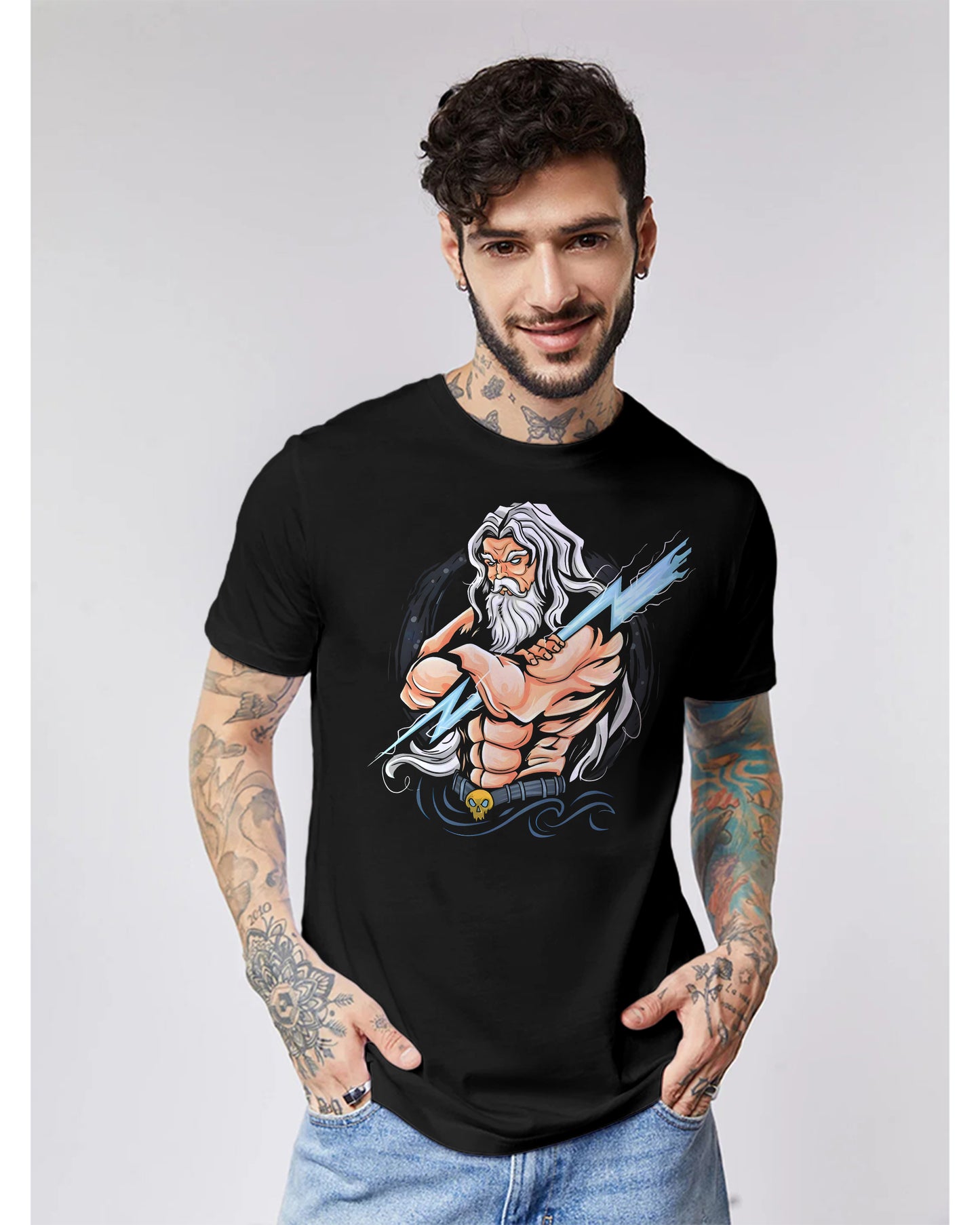 LIGHTING THUNDER GOD BLACK REGULAR T-SHIRT