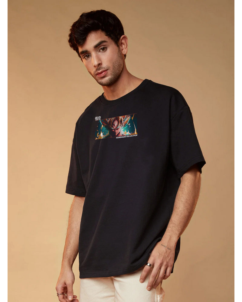 Super Siyan MODE Oversized Black T-shirt