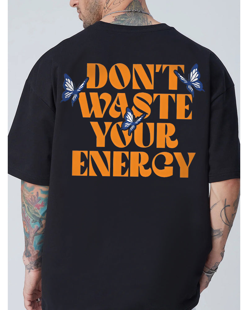 Save Energy Oversized Black T-shirt