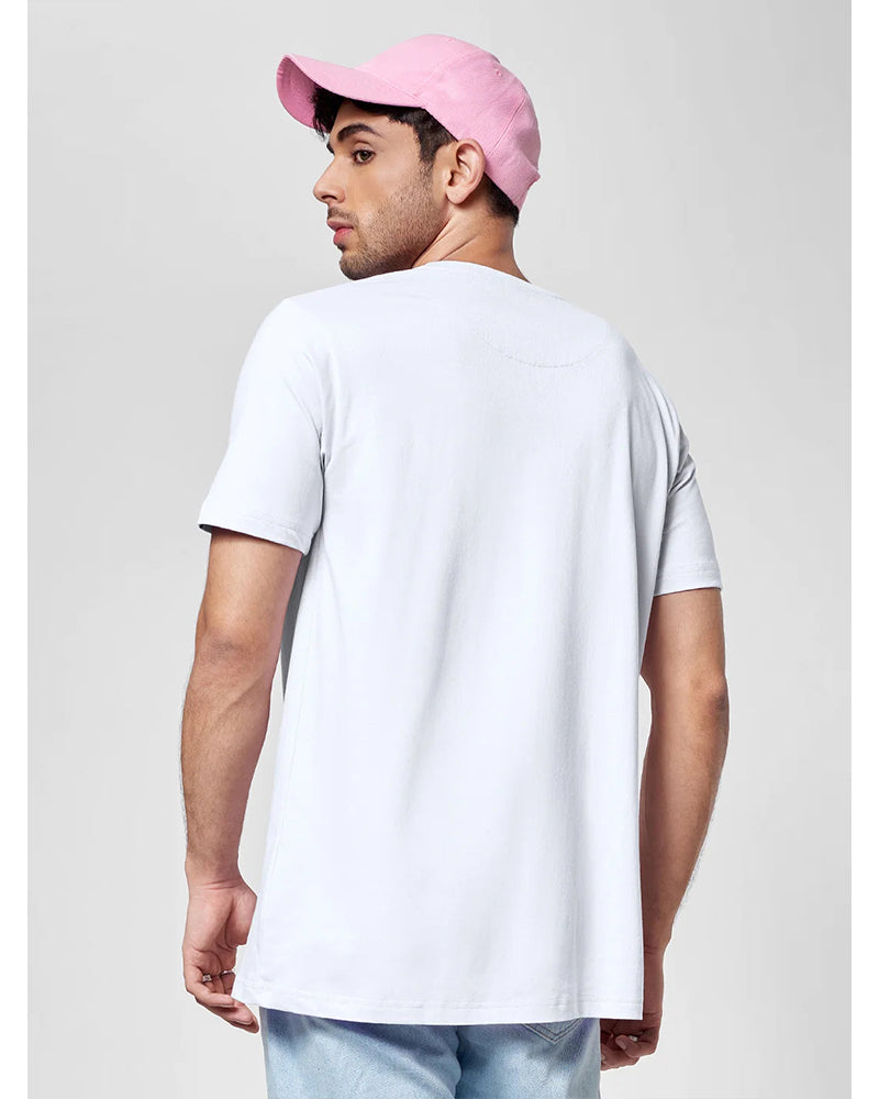 Anime Pocket White Cotton | Regular Fit Tee