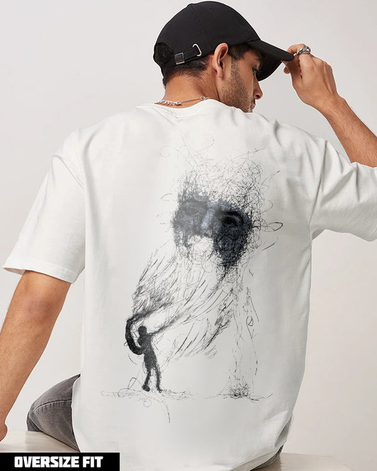 FIGHT YOUR OWN DEMON WHITE OVERSIZED T-SHIRT