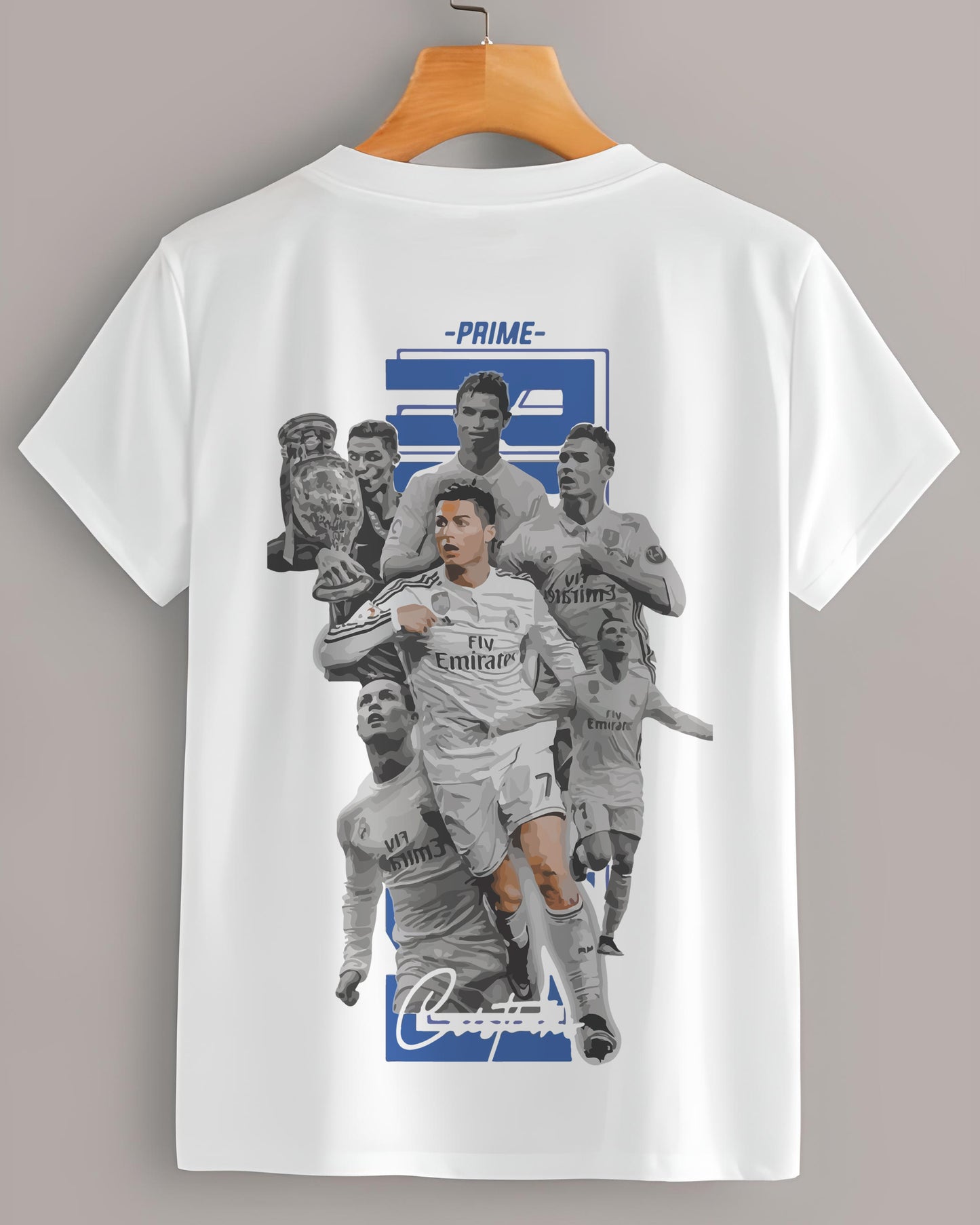 RONALDO ICONIC FOOTBALL PLAYER WHITE REGULAR T-SHIRT