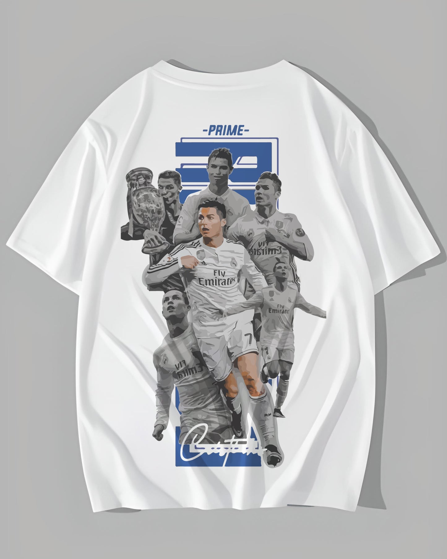 CRISTIANO RONALDO ICONIC FOOTBALL WHITE OVERSIZED T-SHIRT