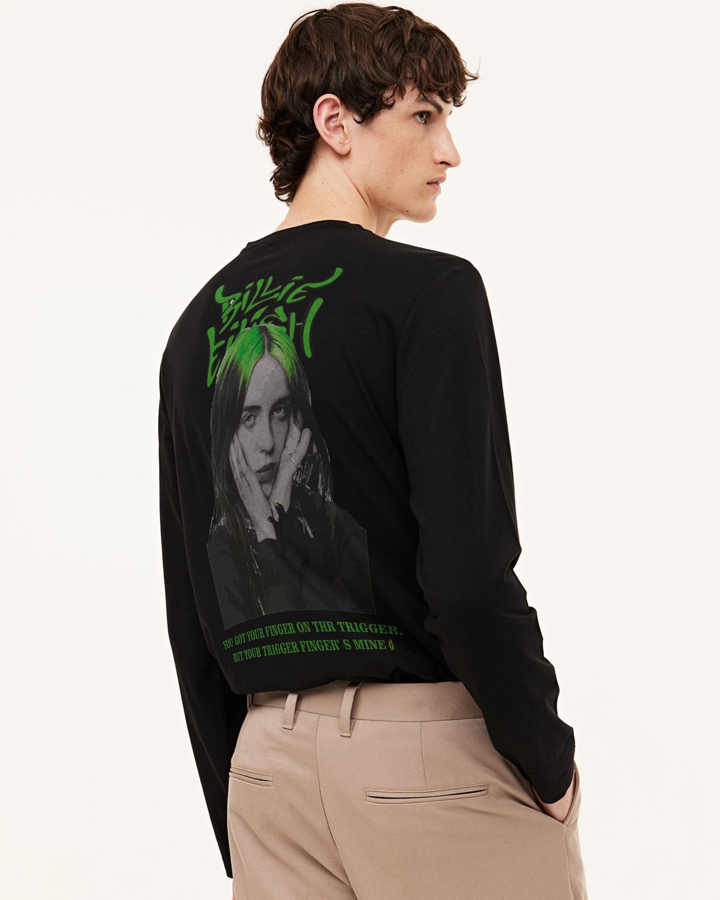 BILLIE EILISH MELODIUS MUSIC FULL SLEEVES BLACK T-SHIRT