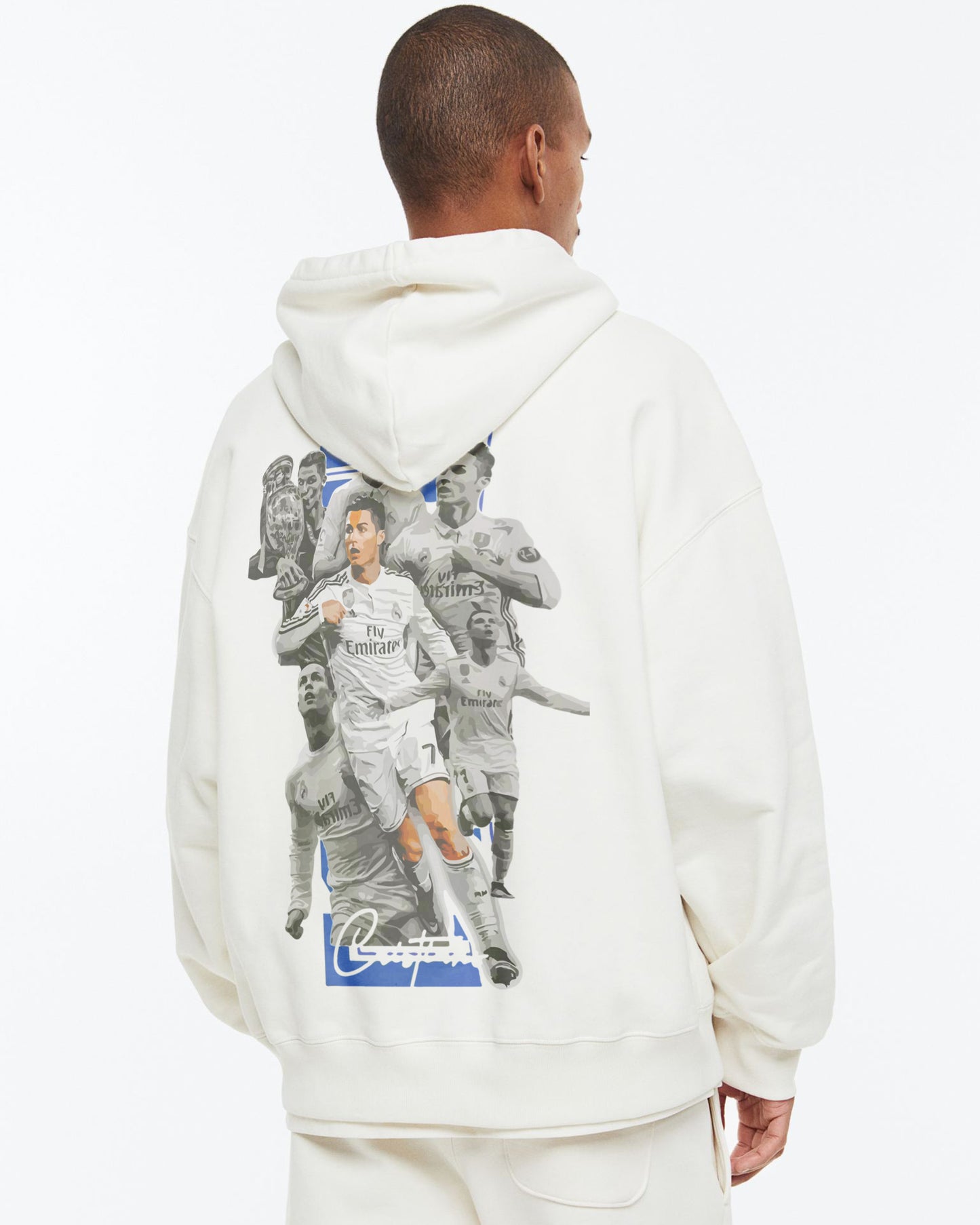 CRISTIANO RONALDO ICONIC FOOTBALL WHITE HOODIE