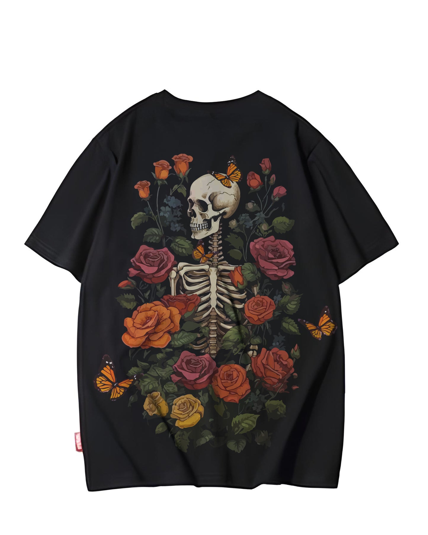 SKELETON BLOSSOM BLACK OVERSIZED T-SHIRT