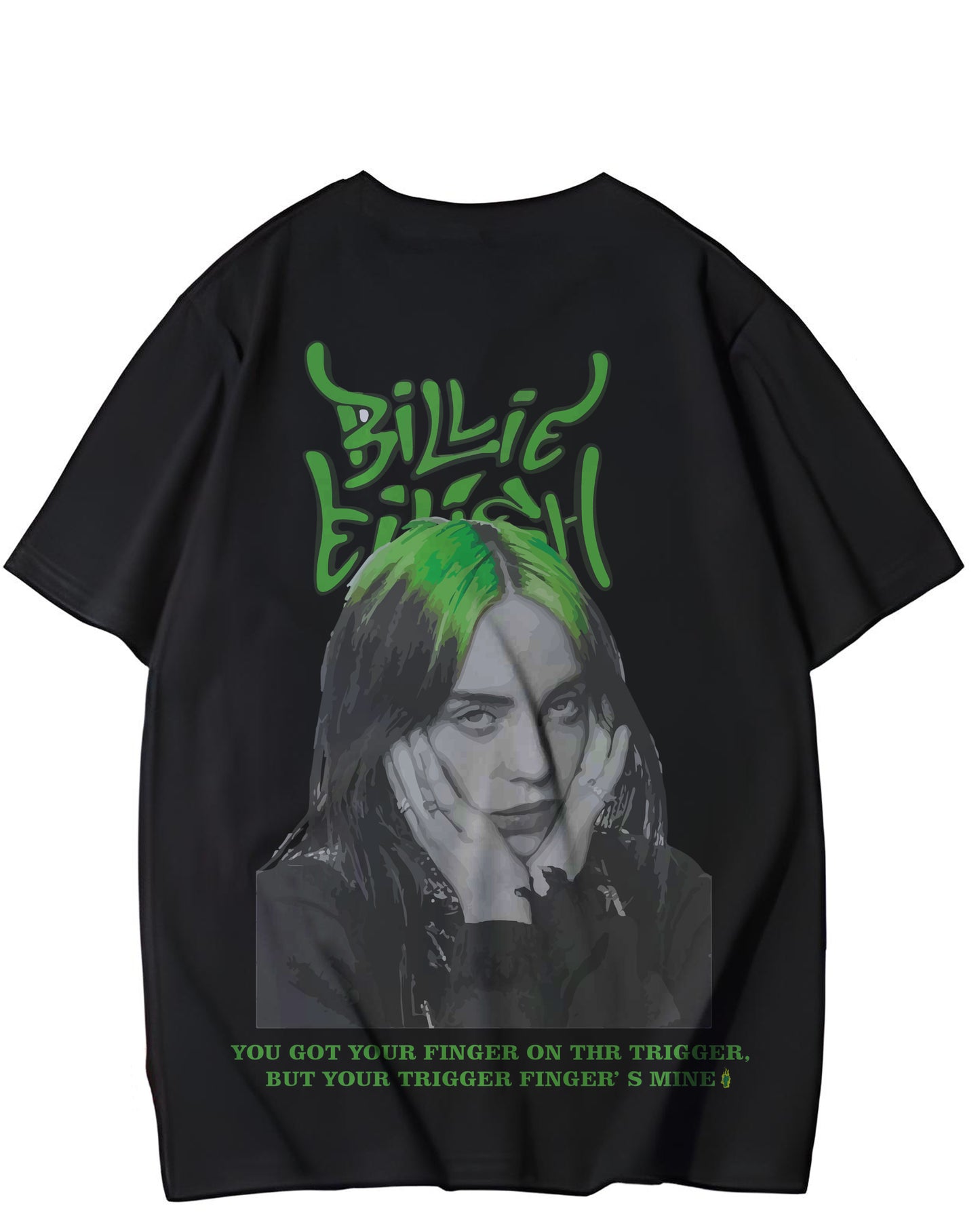 BILLIE EILISH MELODIES MUSIC BLACK OVERSIZED T-SHIRT