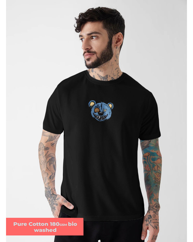 SPOOKY HUNTING SKULL BLACK REGULAR T-SHIRT