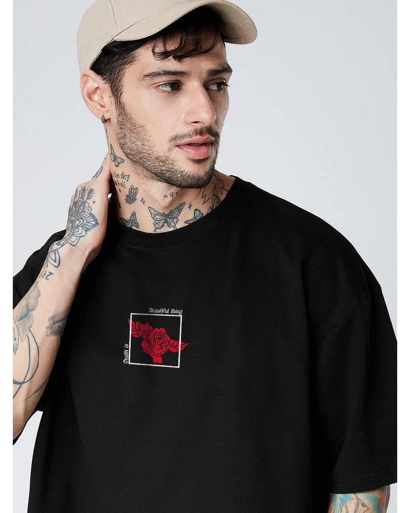 MOKSH IS BEAUTIFUL THING Oversized Black T-shirt