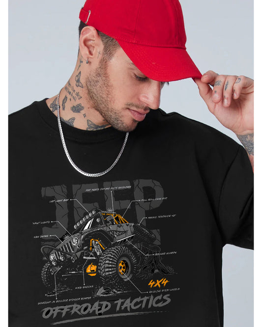 JEEP Oversized Black T-shirt