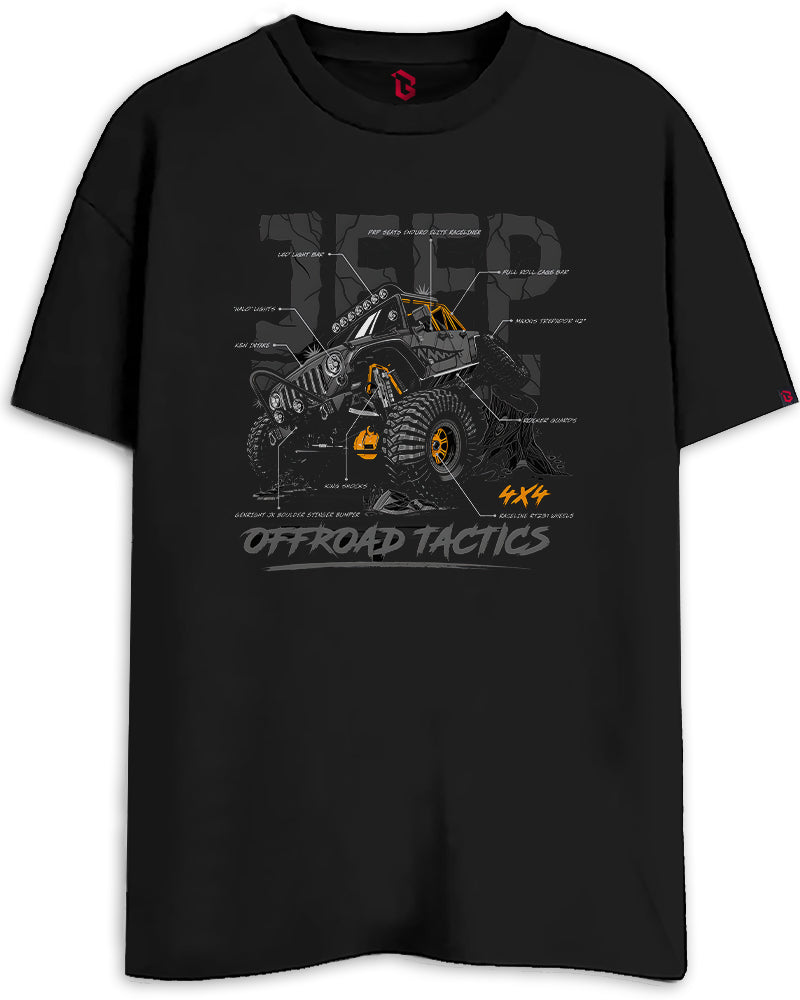 JEEP Oversized Black T-shirt